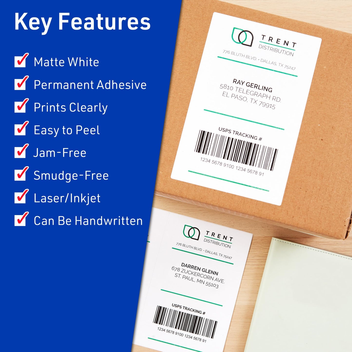 Avery Half Sheet Printable Shipping Labels, 5.5" x 8.5", White, 500 Blank Mailing Labels, Great for Packages, Product Merchandising, Organization, and More (95930)