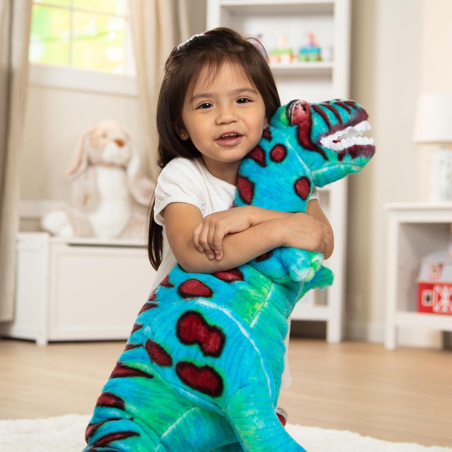 Melissa & Doug T-Rex Dinosaur - Lifelike Stuffed Animal (Over 2 feet Tall) Giant Blue Stuffed T-Rex Plush Toy