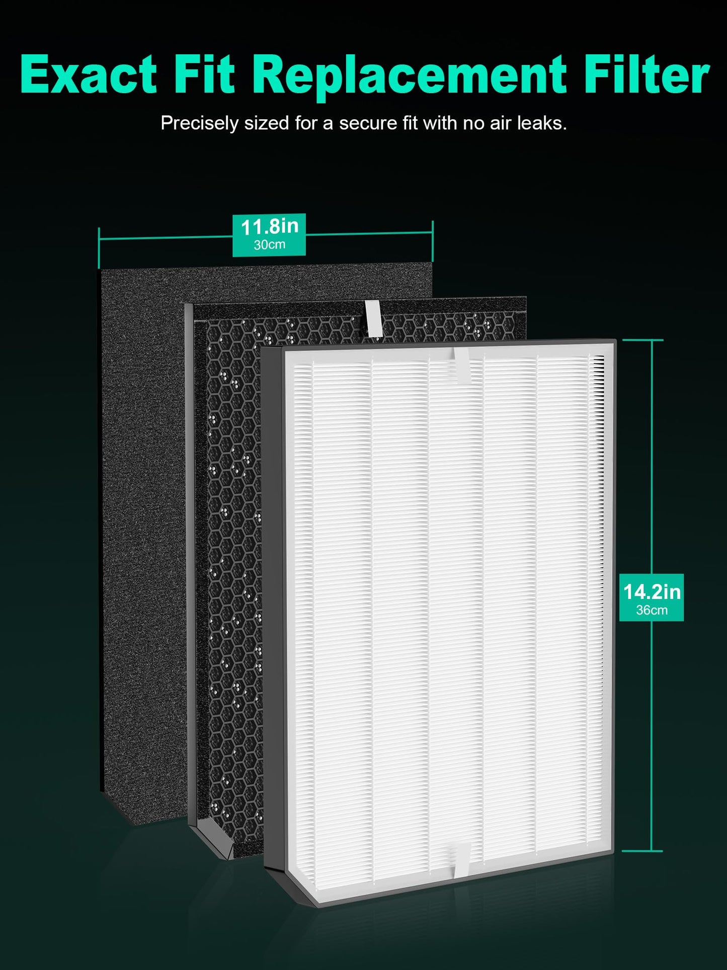 2000 Replacement Filters Compatible with Air Doctor 2000 & 2000i Air Purifiers, 2 High-Efficiency Filter, 4 Activated Carbon Filters and 8 Pre-Filters, Compare to Part # ADF2001, ADF2002, ADF2003