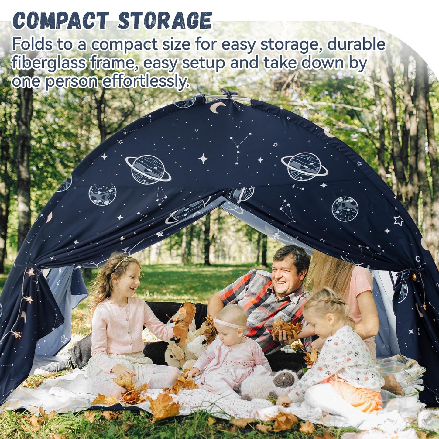 Bed Tent Twin, Space Play Canopy for Kids Boys, Bunk Canopy Tent for Toddler Bed, Galaxy Dome Playhouse Portable Sleeping Tents Indoor