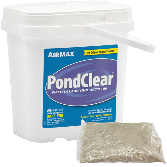 Airmax PondClear Packets, Beneficial Bacteria & Enzyme Clarifier Treatment with Ecoboost PRx, Clear & Clean Pond & Lake Water, Safe for Fish, 12-Count