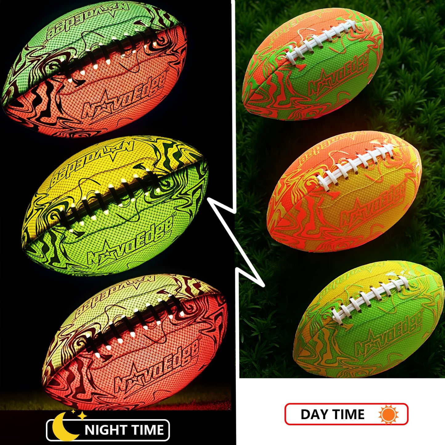 NovaEdge LED Football – Glow in The Dark Football - Strong Grip