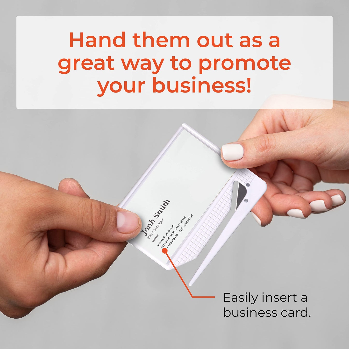 Uncommon Desks Business Card Letter Openers - (25 Pack) (White) Professional Letter Openers with Business Card Insert, Perfect Promotional Item for Business