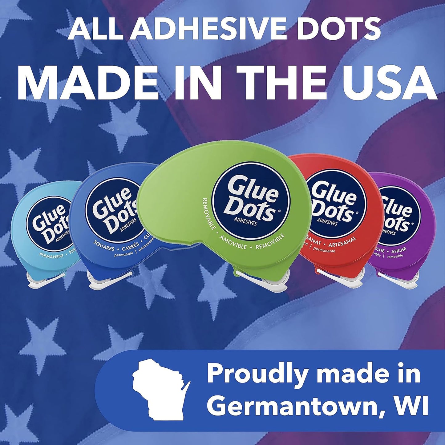 Glue Dots 6-Ct. Dot N' Go Dispenser Set, 200 (.375'') Permanent Dots Each (11346)
