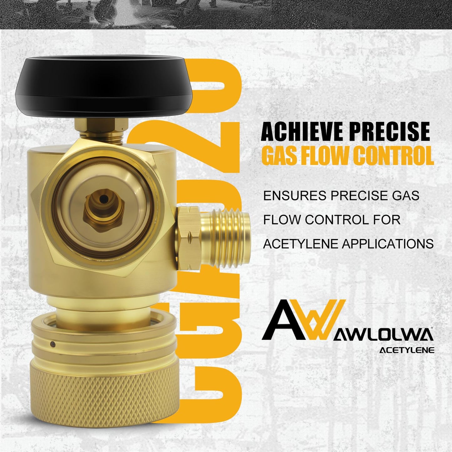 AWLOLWA AR-B CGA520 B Tank Acetylene Regulator, Matching Turbo Style Acetylene Kit, Air Acetylene