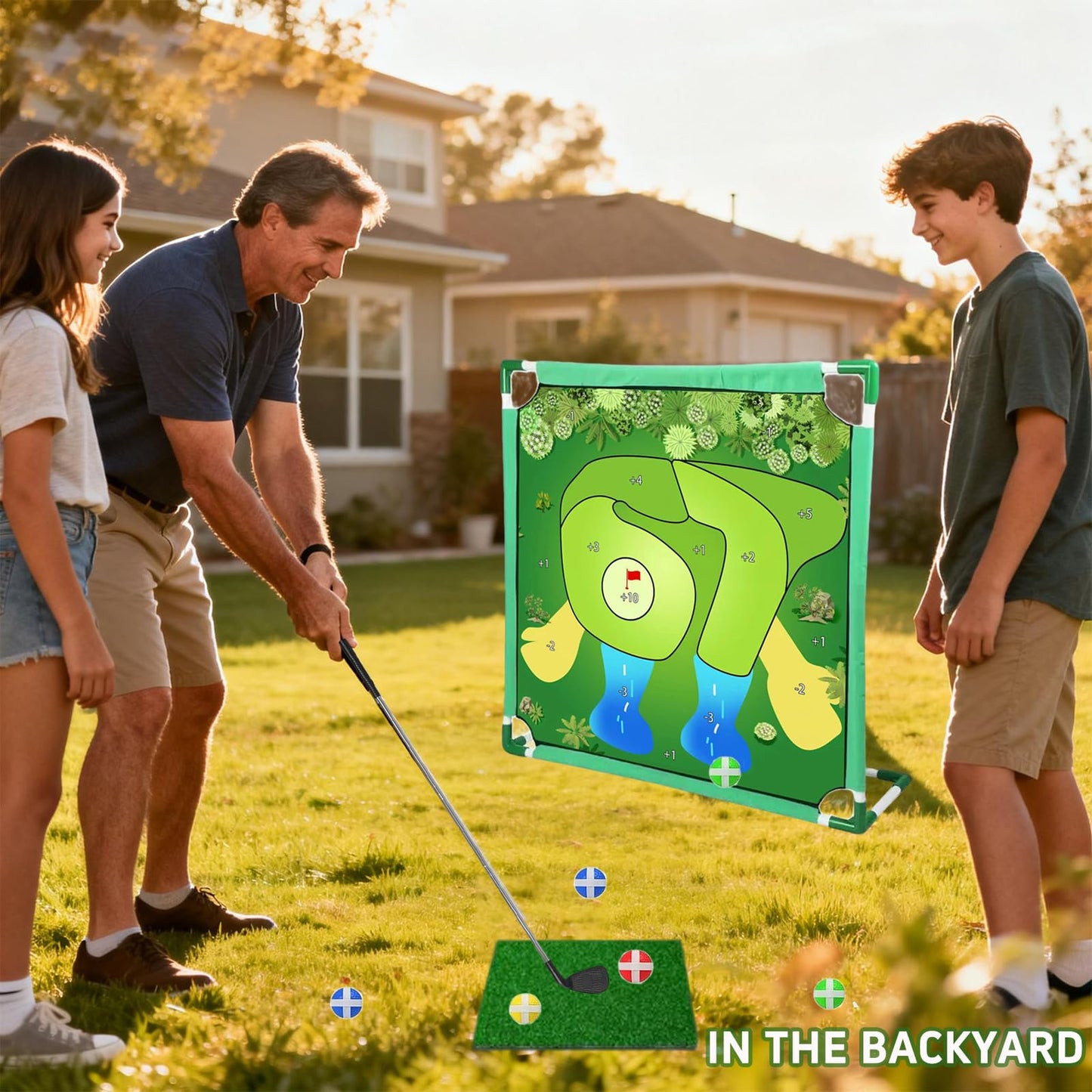 Wazoci 67 Golf Yard Chipping Game Set – Portable Backyard Golf Course for Adults and Family, Outdoor Lawn & Beach Play, Indoor Practice, Office Party, Gifts for Men (67 Golf Chipping Game)