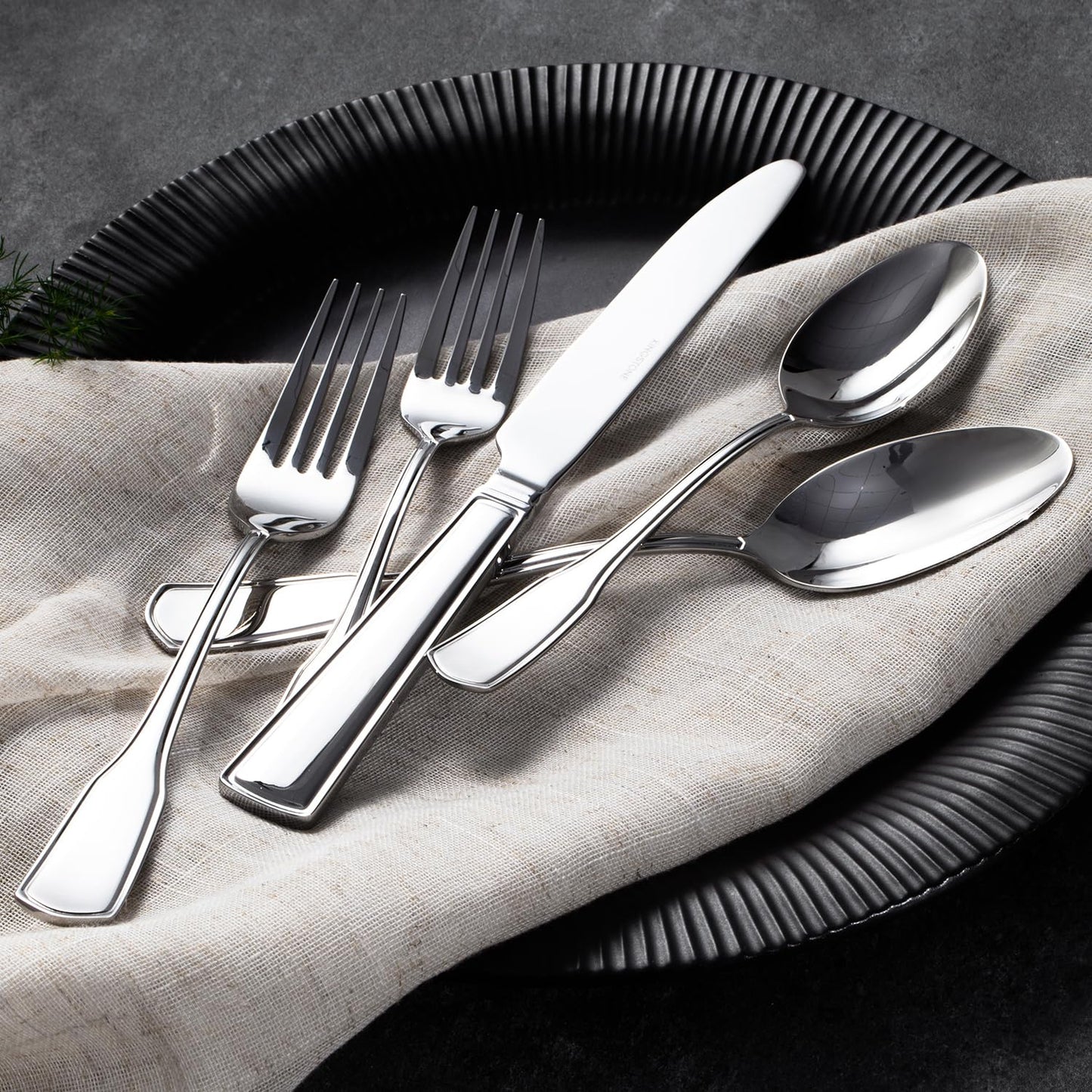 KINGSTONE 30-Piece Silverware Set, 18/10 Stainless Steel Flatware Set for 6, Tableware Cutlery Set, Utensil Sets for Home Restaurant, Mirror Finish, Dishwasher Safe