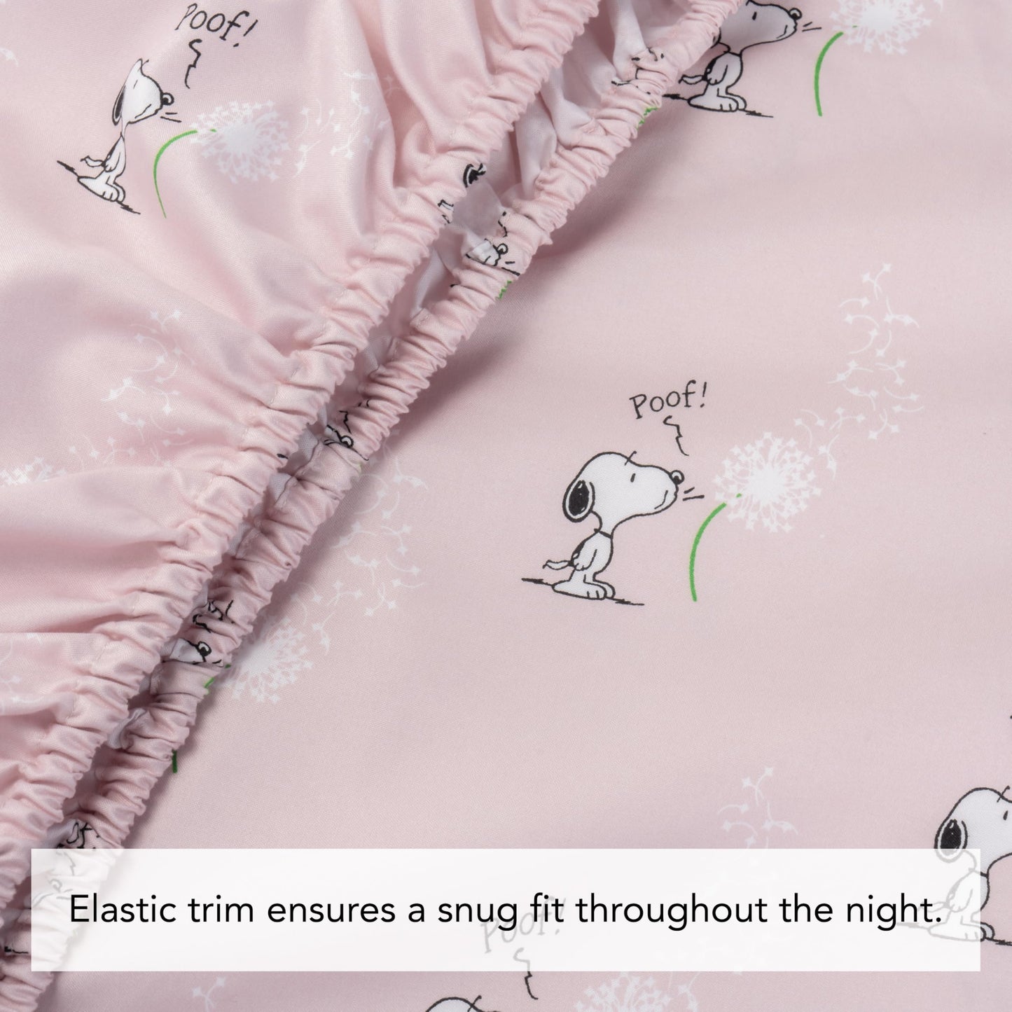 Berkshire Blanket Peanuts® Kids Sheet Set Queen Size - 4 Pieces,Cute Character Snoopy Printed Soft Microfiber Bed Sheets,Peanuts Make A Wish Spring Pink