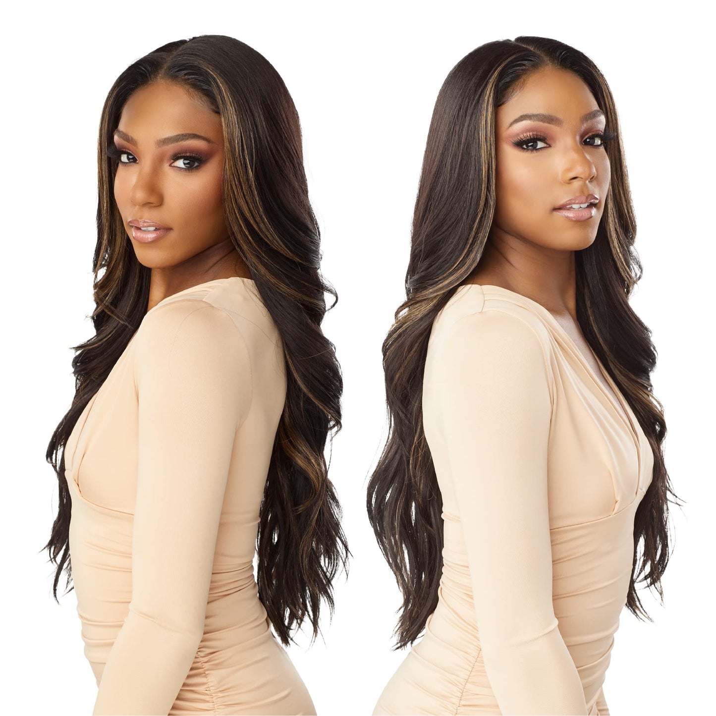 Sensationnel What lace 13x6 Wigs - braelyn lacefrontal hand tied glueless synthetic with natural density preplucked hairline (BALAYAGEMOCHA)
