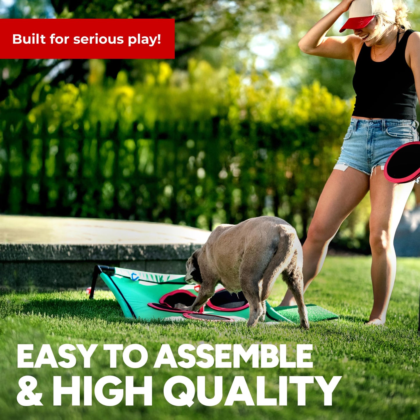 Golf Pong Game Set, Jumbo Backyard Lawn Game, Portable Indoor-Outdoor Chipping Golf Gift for Men, Women & Family