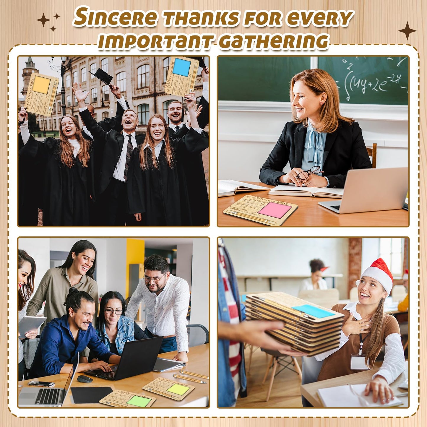 Kosiz 10 Set Difference Maker Appreciation Gifts Bulk for Employee Coworkers Wooden Inspirational Sticky Note Holder Set Thank You Appreciation Gifts for Team Staff Teachers Boss Nurse