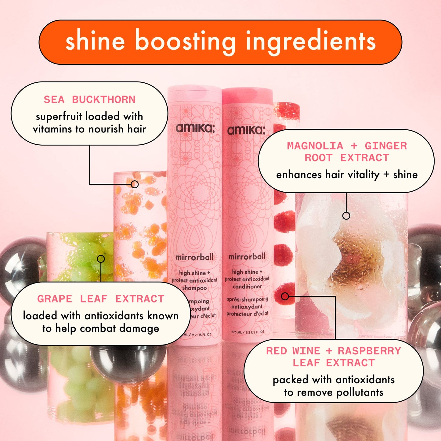 amika Mirrorball High Shine + Protect Antioxidant Conditioner, 500ml
