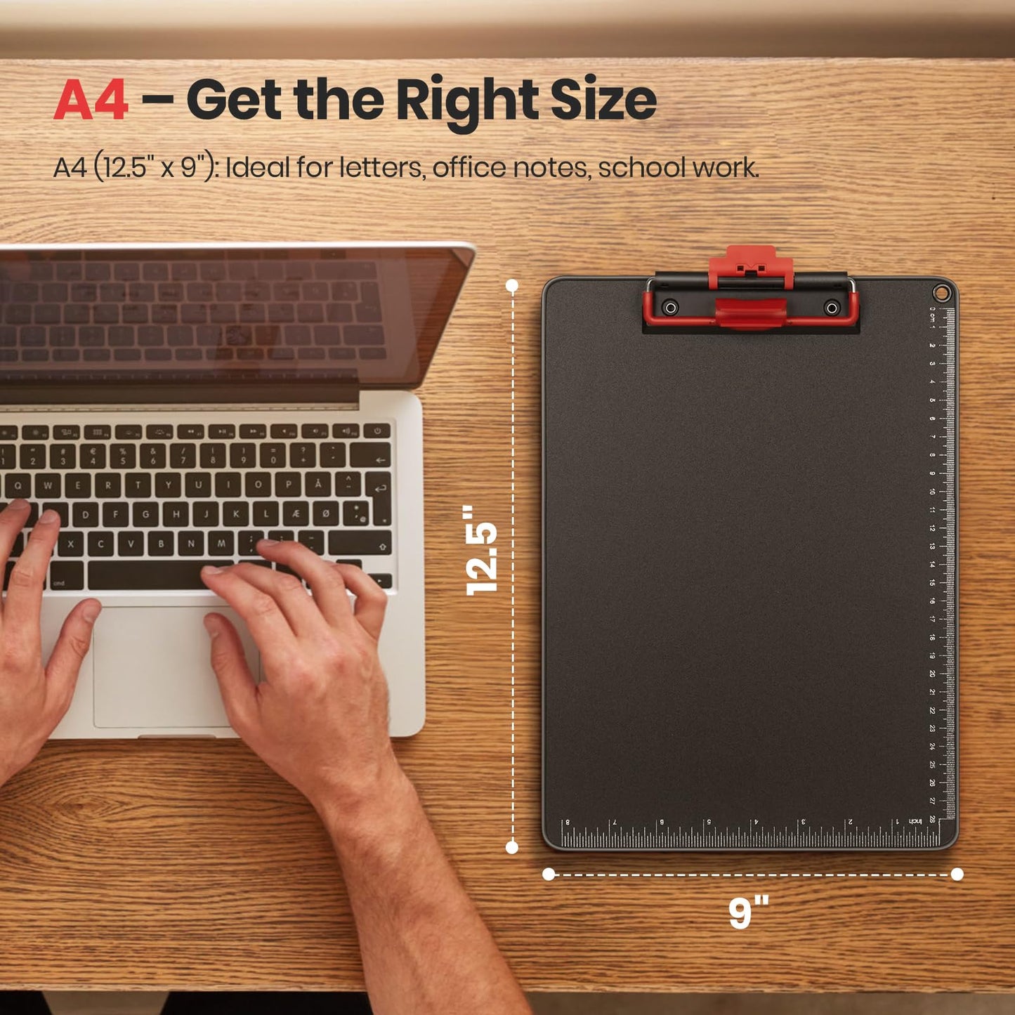 A4 Clipboard with Pen Holder,AlumFrame 2in1 HD Antislip Office/School 4P