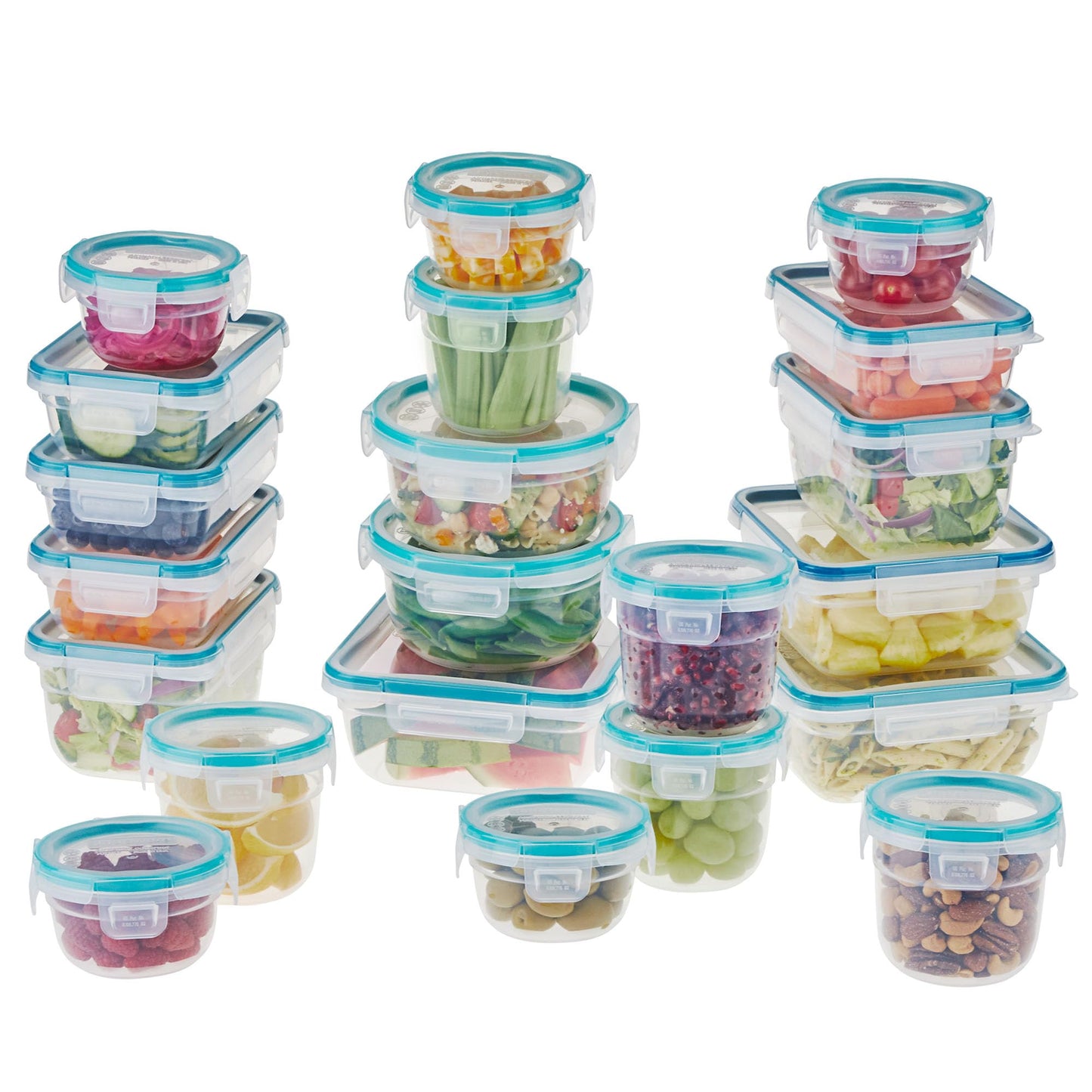 Snapware Plastic Total Solution (21-Pack) Large Food Storage Containers Set, Meal Prep Containers with Plastic BPA-Free Lids & 4 Locking Tabs, Microwave, Dishwasher, and Freezer Safe