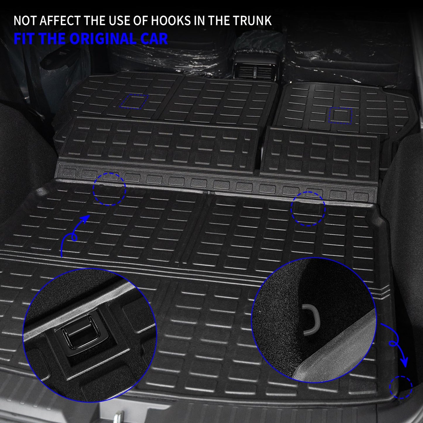 Rongtaod Cargo Mat Compatible with 2023 2024 2025 2026 Honda CRV (Include Hybrid) Cargo Liner Trunk Mat Back Seat Cover Protector Honda CR-V Accessories (Fit Upper Deck, Trunk Mat+Backrest Mats)