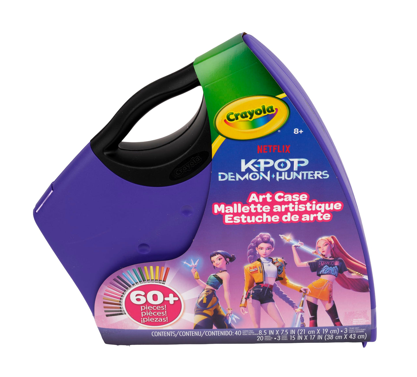 Crayola K‑Pop Demon Hunters Art Case, 40+ Pc Coloring & Sticker Kit, Travel Activity for Kids, Gift for Ages 8+