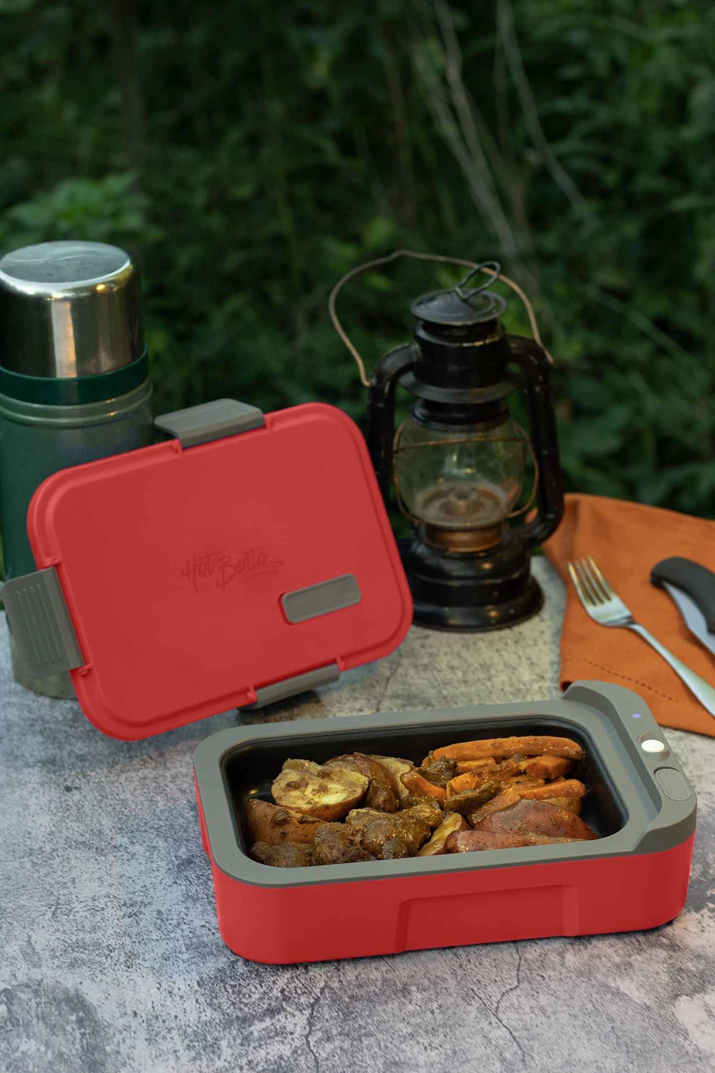 Hot Bento – Self Heated Lunch Box and Food Warmer – Battery Powered, Portable, Cordless, Hot Meals for Office, Travel, Jobsite, Picnics, Outdoor Recreation, Kitchen Meal Prep - Hot Red