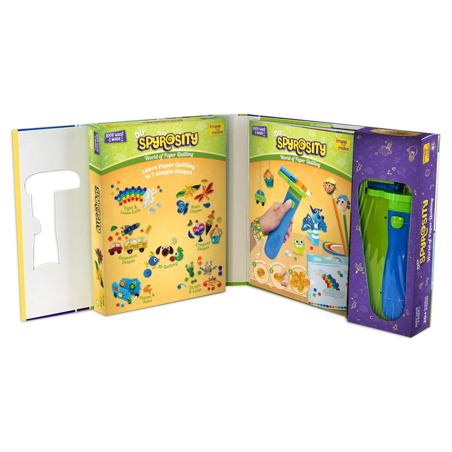 Quill On Quilling Kit - Complete Quilling Set for Beginners - Automated Tool, Board, Mould, 550 Strips, 120 Page Book; Unisex, Ages 6+, Not Foldable