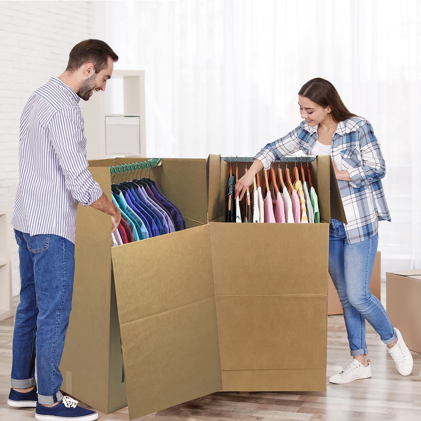 Uboxes Moving Boxes Bundles Wardrobe Moving Boxes 24x24x40 Inches - Pack of 3