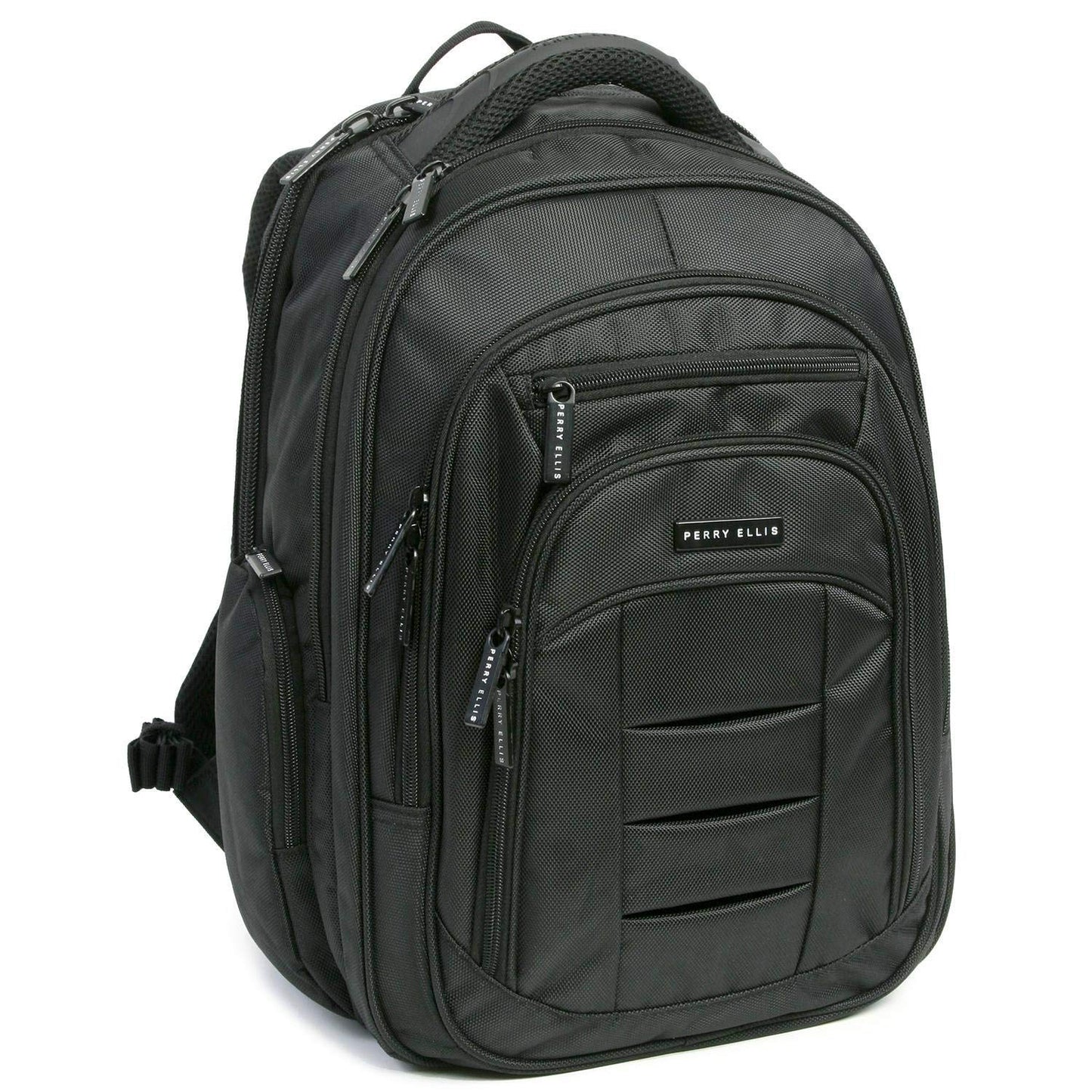 Perry Ellis Men's M150 Business Laptop Backpack Fits Under 15Inch Laptop and Notebook, Black,One Size