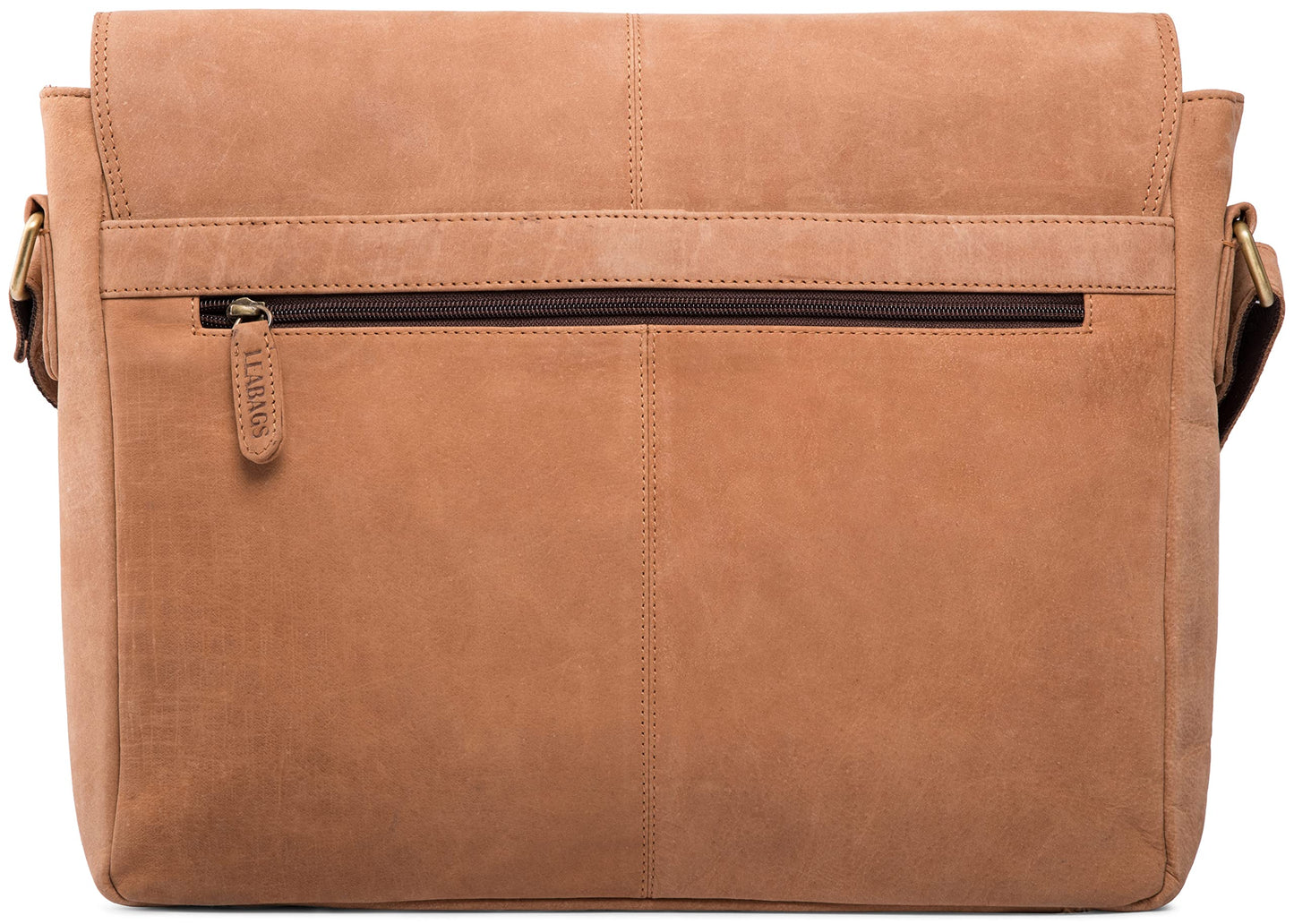 LEABAGS Leather Briefcases for Men - Genuine Leather Cambridge 15 Inch Laptop Bag - Messenger Bag Vintage Shoulder Bag