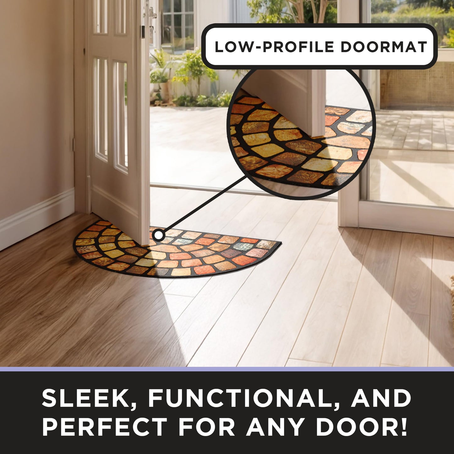 ubdyo Unique Design Door mat - Low Pile Front Doormat Outside Entrance for Efficient Dirt Trapping - All Weather Front Door Mat Indoor Entrance - Anti Slip Welcome Matt Outdoor - (36" x 24", Red)