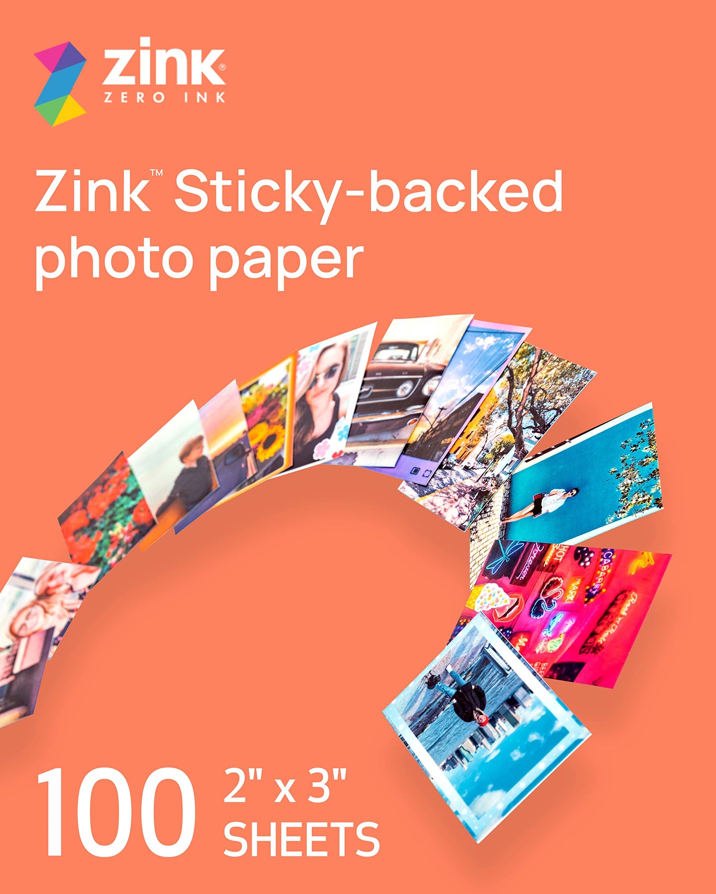 Canon Ivy Zink 2" x 3" Photo Sticker Paper 100 Sheets Pack