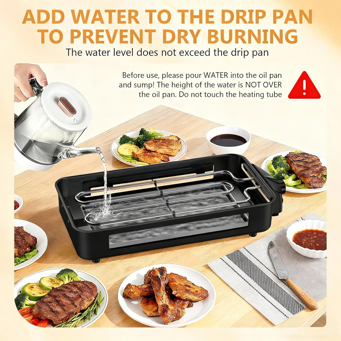 Electric Indoor Grill 1700W, 2 in 1 Smokeless Indoor Grill for Kitchen with Non-stick Removable Grill & Griddle Plate,Temperature Control Korean BBQ Grill with 3 Cheese Pans Dishwasher Safe