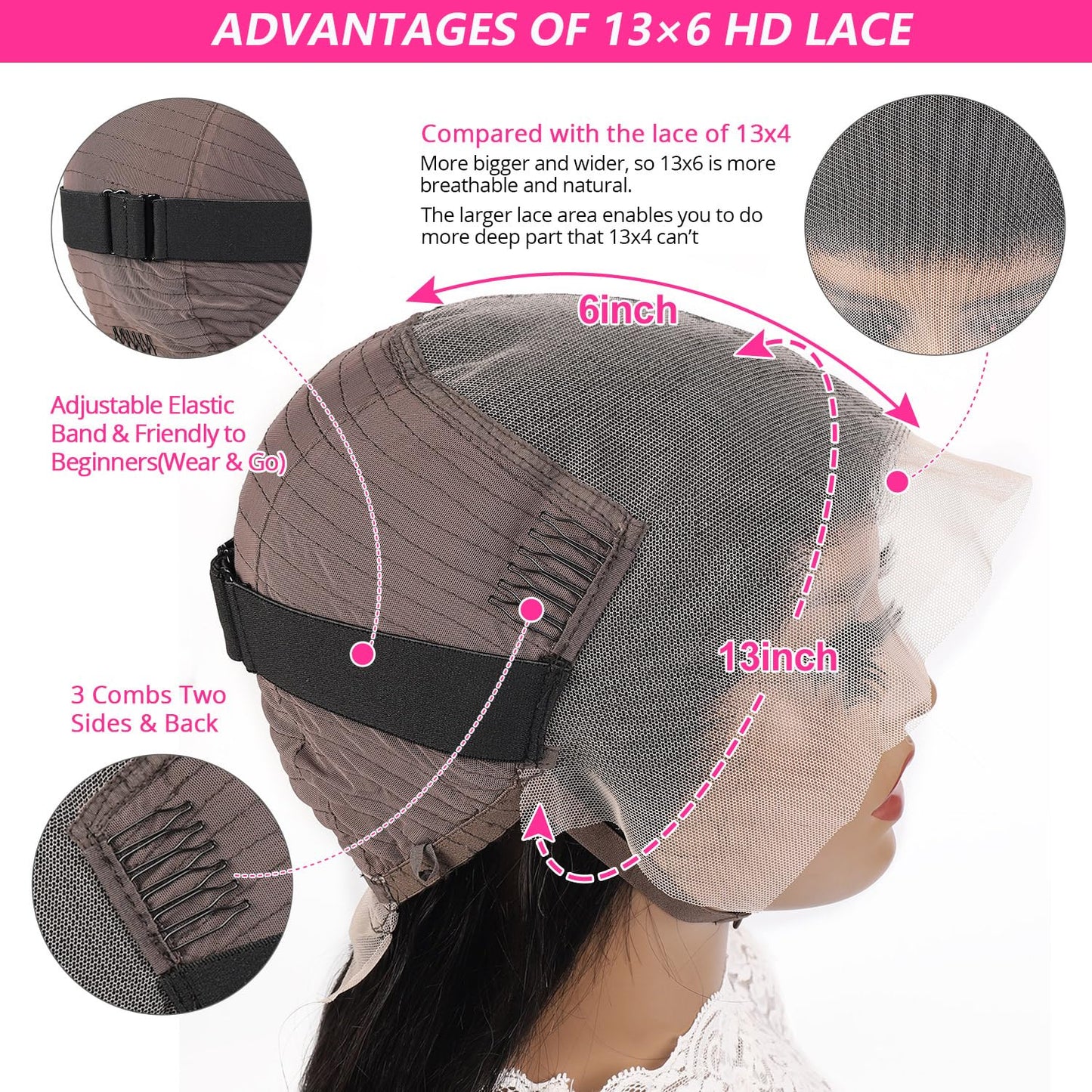 Lace Front Wigs Human Hair: 13x6 Deep Wave Lace Frontal Wigs Human Hair Glueless Wigs for Women 180% Density HD Transparent 26 Inch Deep Curly Lace Front Wig Human Hair Pre Plucked with Baby Hair