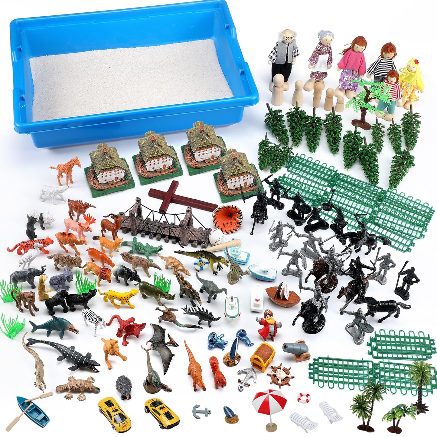 WinnerWhy Sand Tray Basic Portable Starter Kit Sandtray Portable Starter Kit Includes Tray, Sand, and 136 Miniatures
