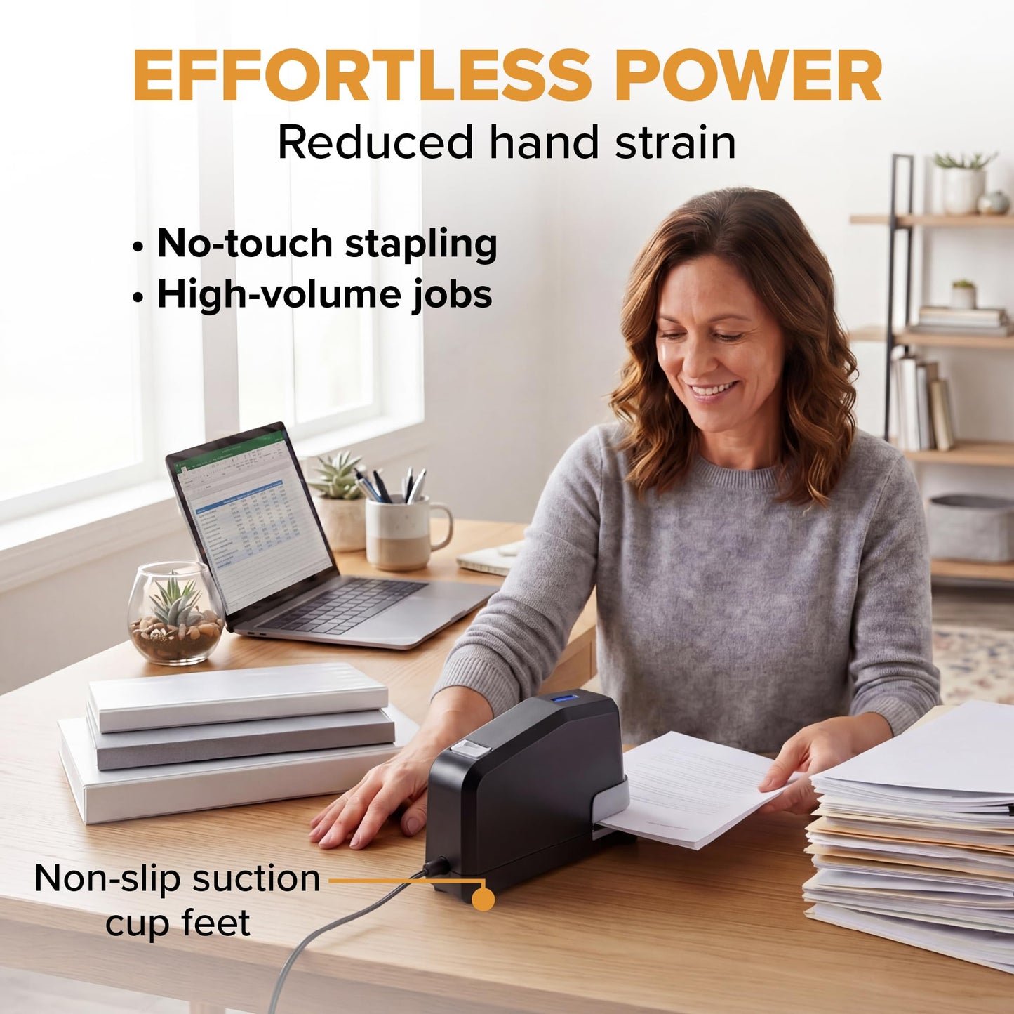 Bostitch Office Impulse Heavy Duty Electric Stapler Value Pack, 45 Sheet Capacity, Includes 5,000 Staples & Staple Remover, No-Jam, Faster Stapling, Black