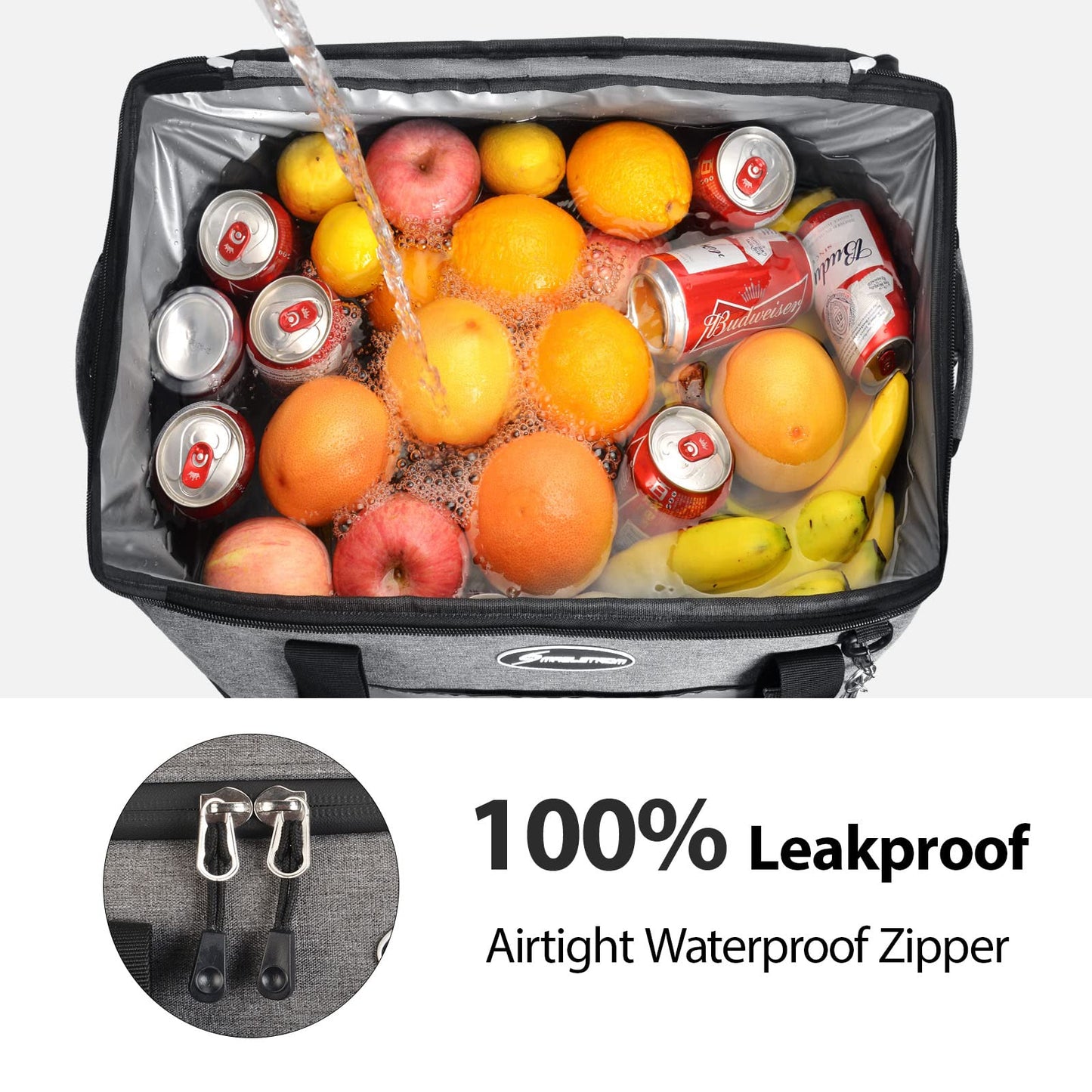 Maelstrom Collapsible Soft Cooler Bag,35/55/75 Cans Beach Cooler with Flip Top Lid, Ice Chest, Leakproof & Portable for Beach, Camping, Road Trips & Grocery Shopping (Grey, 75 Can)