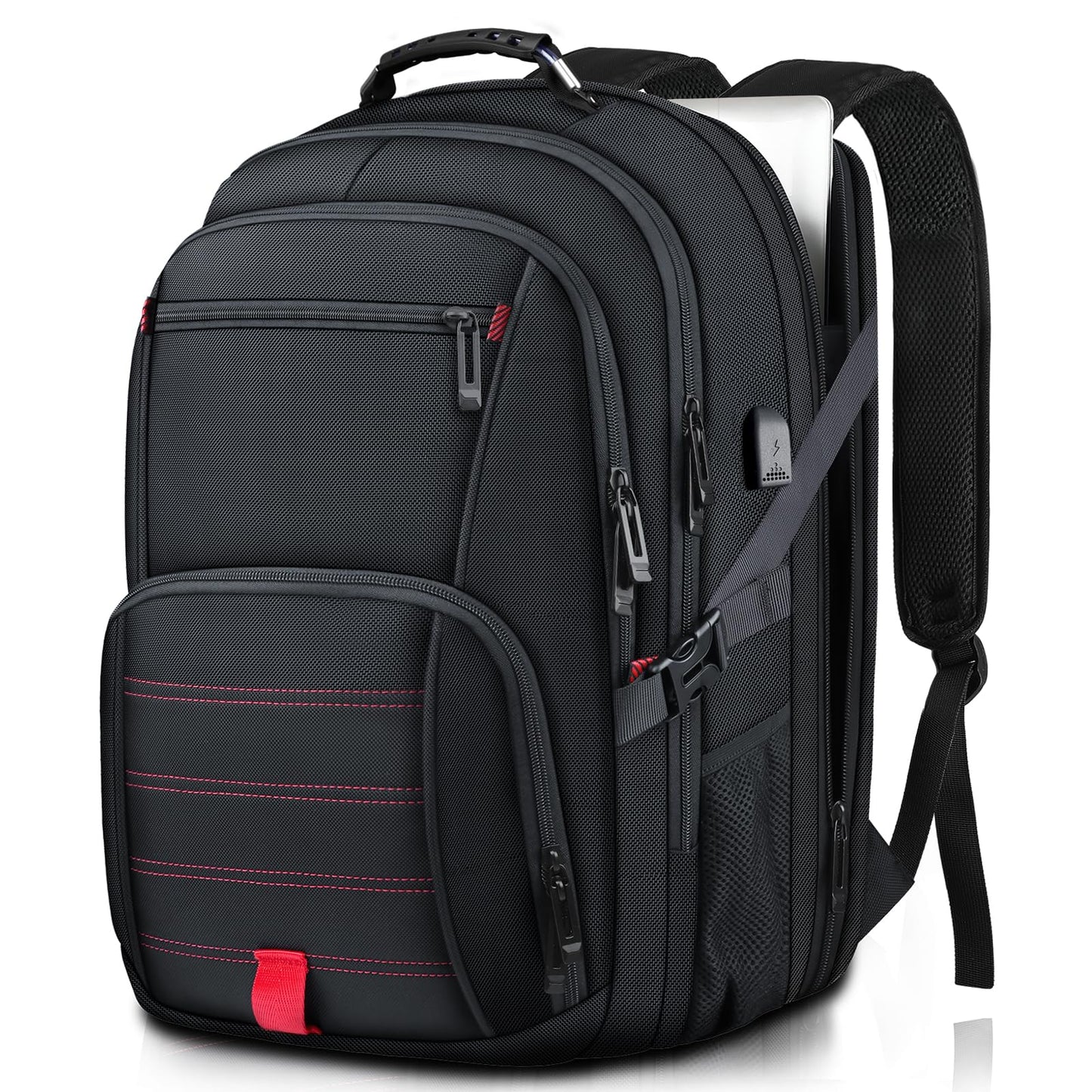 tazbuzo 18.4 Inch Travel Laptop Backpack,Extra Large Backpack, Laptop Backpack for Men, 55L Water Resistant TSA Airline Approved Business Work College School Computer Bag with USB Port