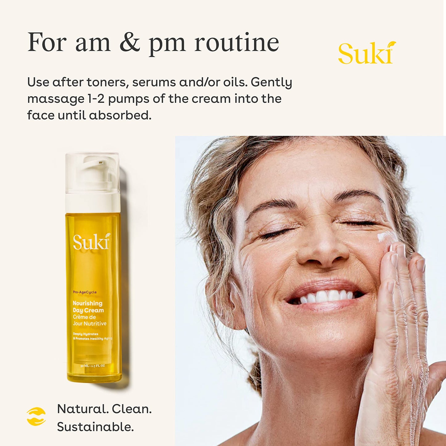 Suki Skincare Nourishing Day Cream - With Vitamin C & Firming Collagen Peptides - Rich, Luxurious, Age-Defying Cream For Super Smooth & Hydrated Skin - 50ml