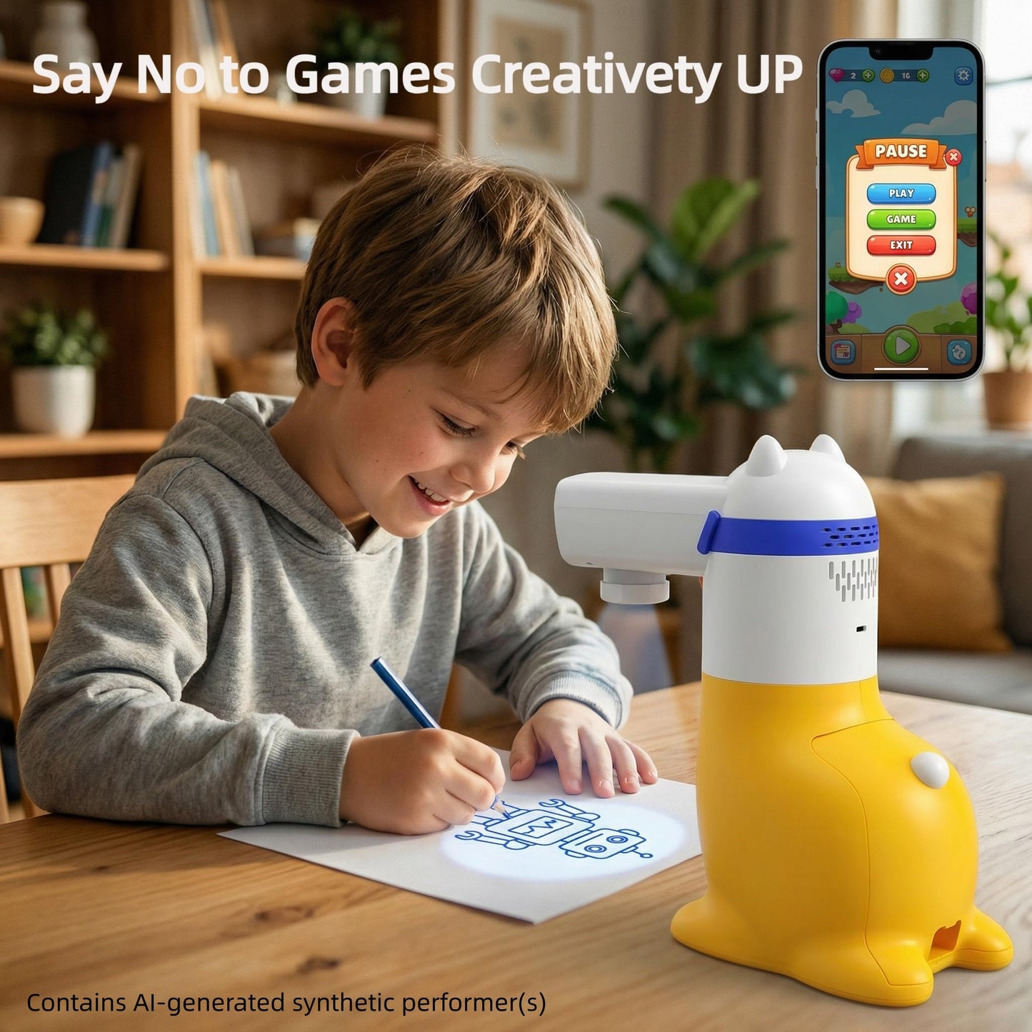 AI Drawing Projector for Kids Ages 5-12, Turn Photos into Drawings, Smart Painting with Voice, Creative Sketch Art Toy, Ideal Christmas Birthday Gift for Boys Girls - Yoturetoys