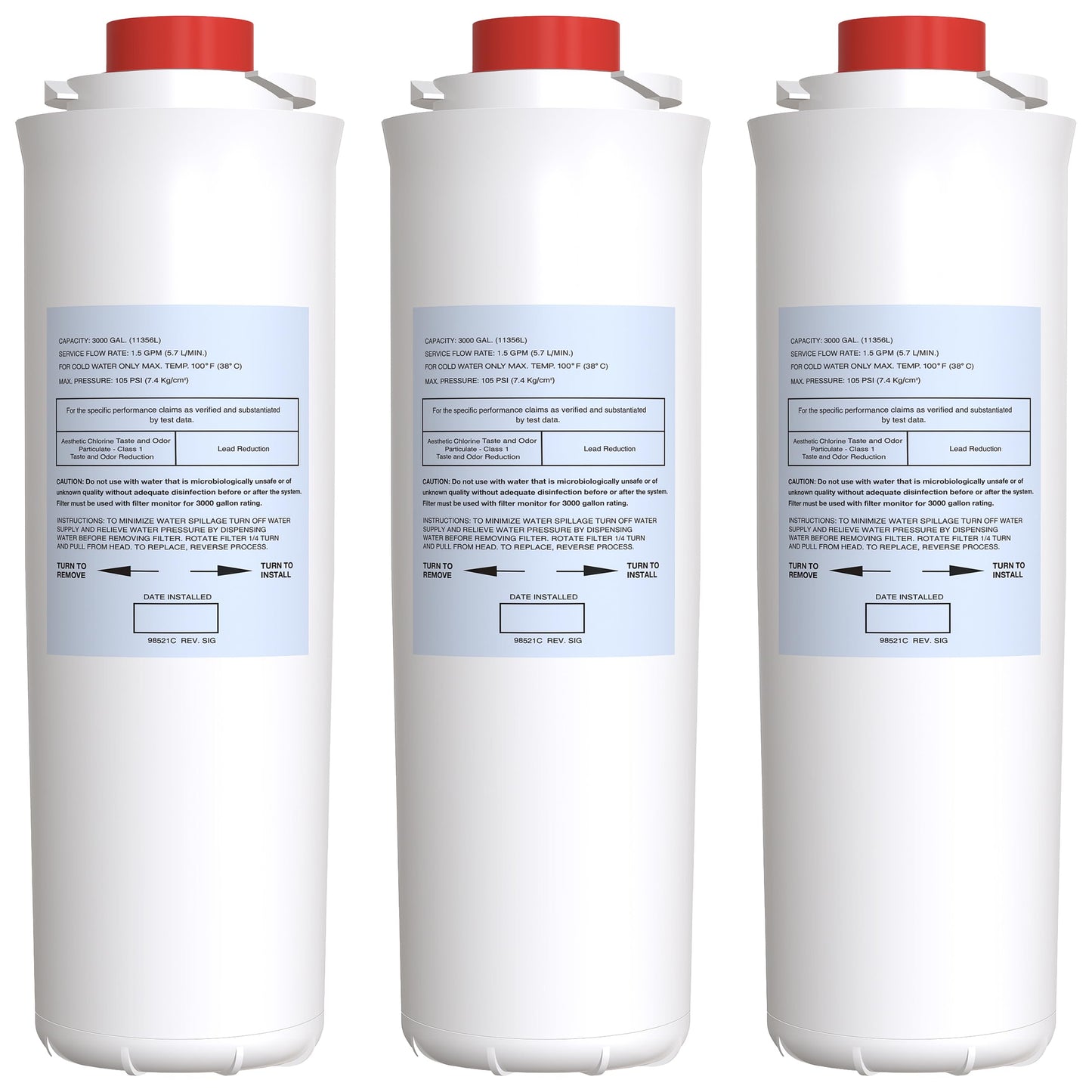 51300C Replacement Filter Compatible with Elkay ezH2O EWF3000 (No Chip - 3 Pack)