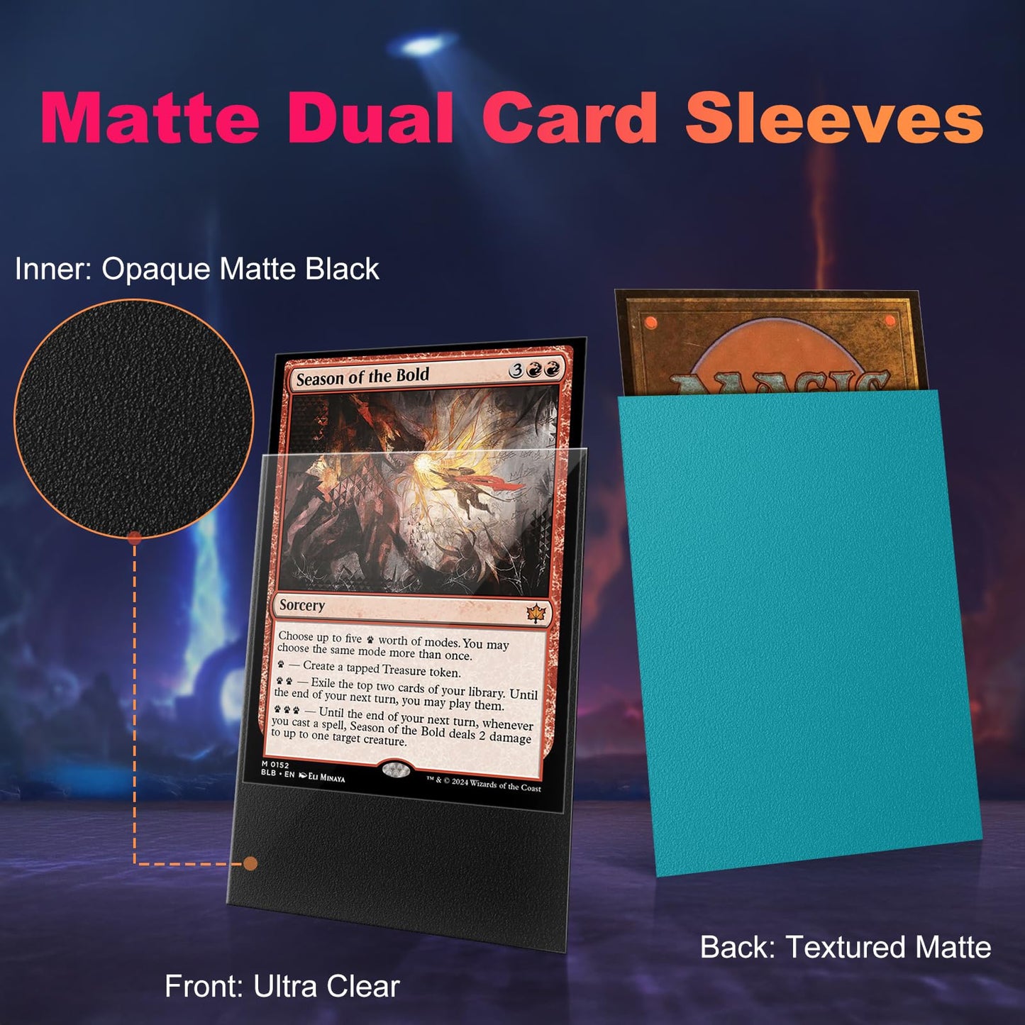 1200 Pack Card Sleeves, Matte Dual Trading Card Sleeves with Opaque Back & Smooth Shuffle, Tear Resistant Card Protectors for MTG, TCG and Game Cards (12 Colors)