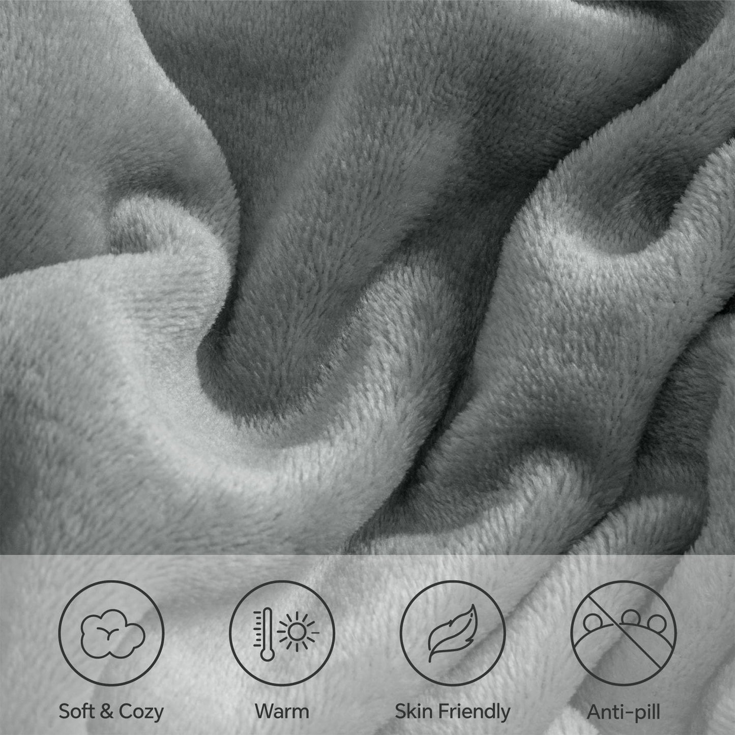 BEDELITE Flannel Sheets Full Size Grey - Super Soft Fleece Sheets Set Fluffy Extra Plush, 4 Piece(Include Fitted Sheet, Flat Sheet, 2 Pillowcases)