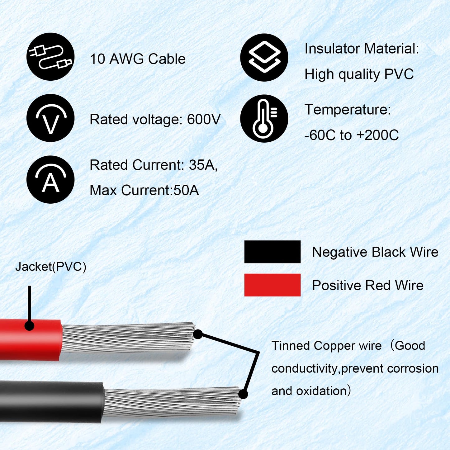 MOOKEERF Solar Panel to SAE Adapter Cable - 20FT 10AWG Solar Extension Cable for RV Solar Panel Caravan Battery Charger Kit with SAE Polarity Reverse Adapter