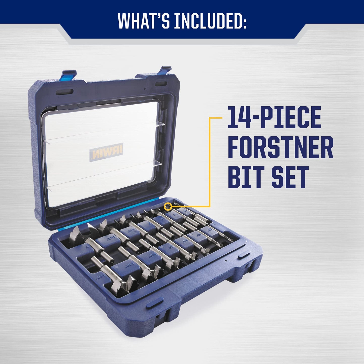 IRWIN Marples Forstner Bit Set, Wood Drill Bits, Made of Carbon Steel, Ideal for Fine Woodworking, Cabinet-making and more, 14 Pieces (1966893)