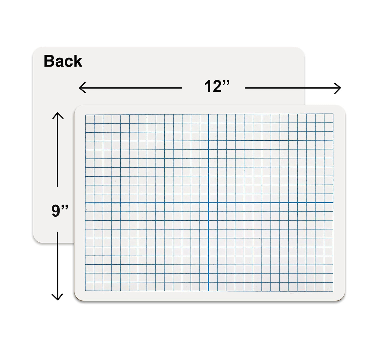 Dry Erase XY Axis Graph Lap Boards 9”X12” for Student and Classroom Use, Math whiteboards (Double Sided White Boards) Erasers Included (12 Pack Graph)