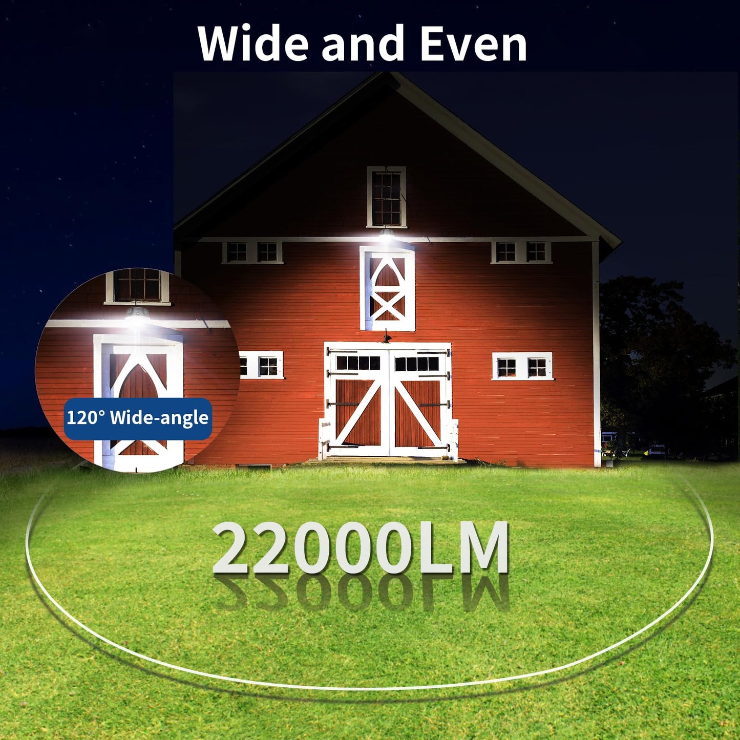 Olafus 170W LED Barn Light 2 Pack, Dusk to Dawn Outdoor Lighting with Photocell, 22000LM Brightness Area Street Outdoor Lights Fixture, IP65 Waterproof 6500K Daylight Exterior Security Flood Lights