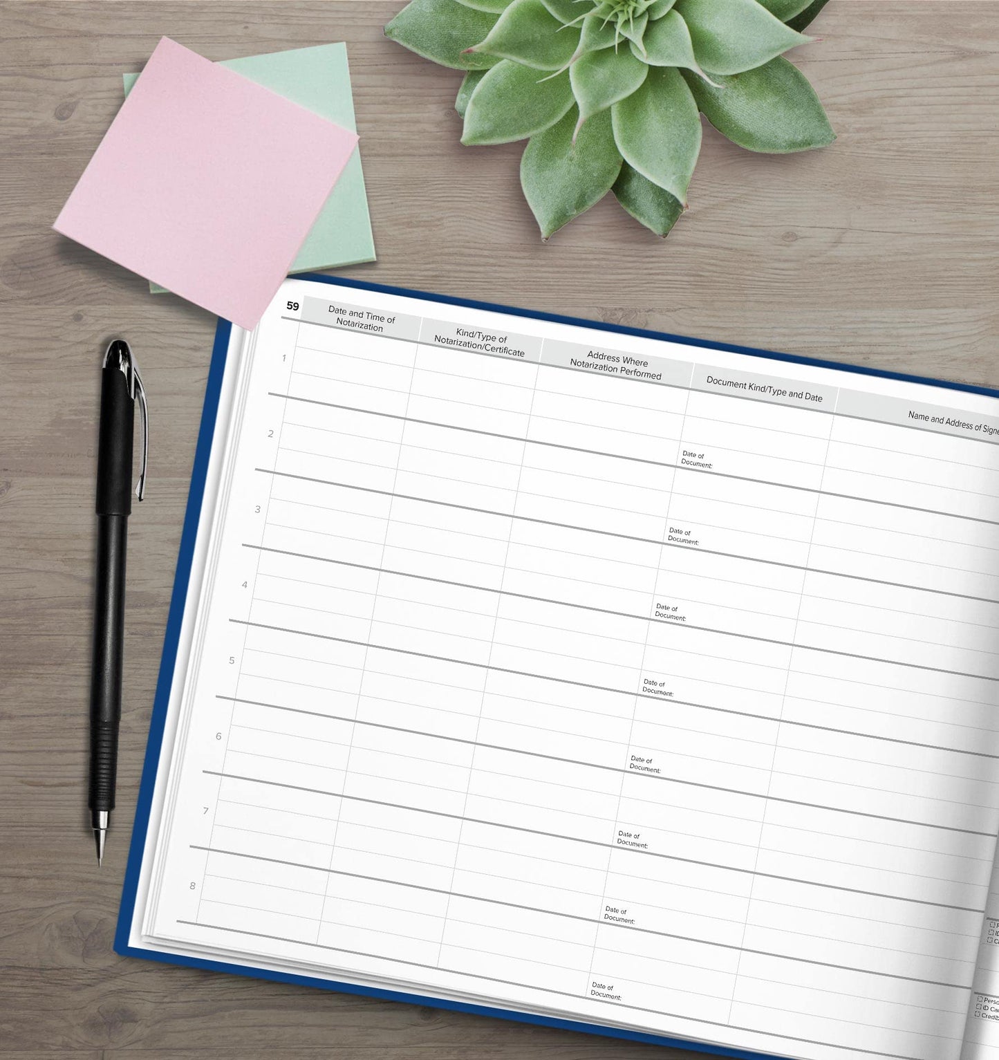 National Notary Association Basic Notary Journal - Essential Softcover Journal with Complimentary Privacy Guard Included - 122 Pages with 488 Labeled Entry Fields – 10 7/8" W x 8 7/16" H - Blue…