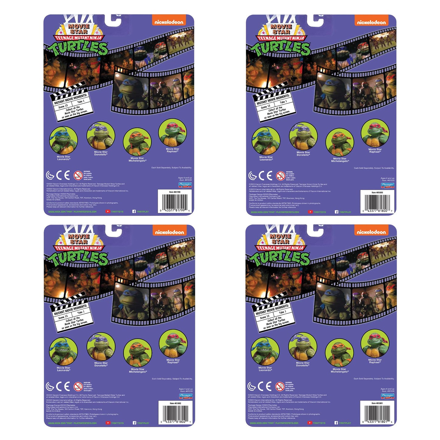 Teenage Mutant Ninja Turtles Micro Mutant TMNT Classic Movie Star Soft Bundle