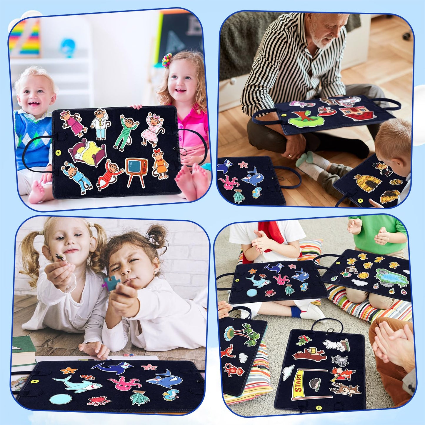 Windkream 12 Set Felt Board Stories Pieces Set Felt Animals Bible Fairy Tales for Preschool Animals Figures Flannel Board Stories for Toddlers Preschool Kindergarten Storytelling(Fairy Tales)