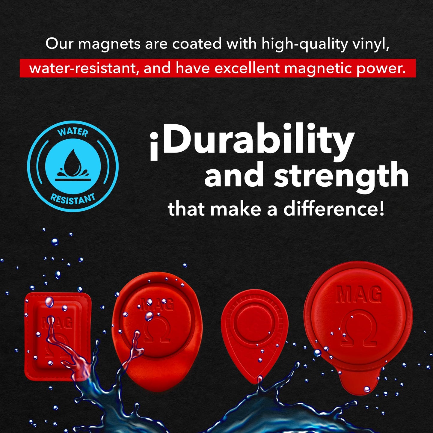 MAG® 15‑Pack Ferrite Biomagnet Kit – 3500‑4000 Gauss Round, Rectangular & Duo – Dr. Goiz Therapy – Vinyl‑Coated with Clear Polarity
