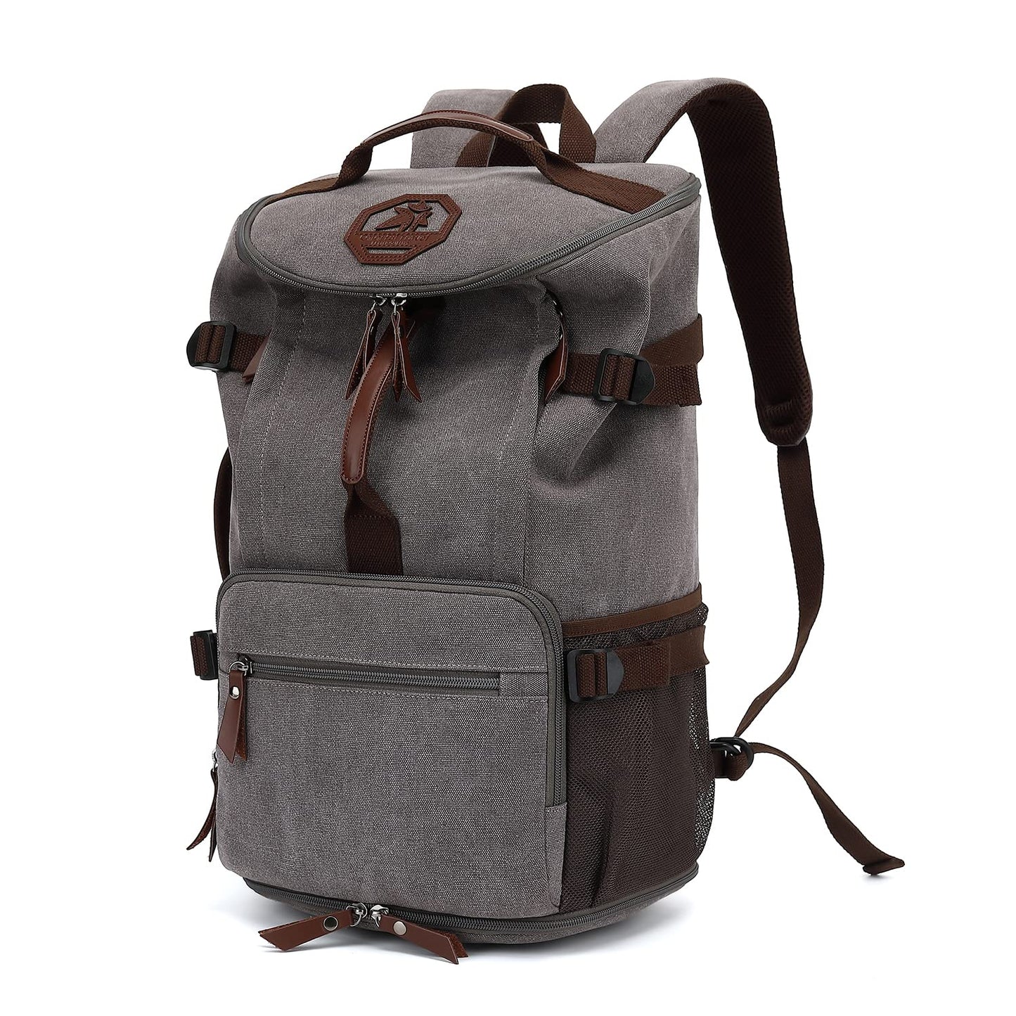 Kalesi Gym Duffle Bag Backpack 4-Way Vintage canvas with Shoes Compartment for travel Sport Hiking laptop (Vintage grey)