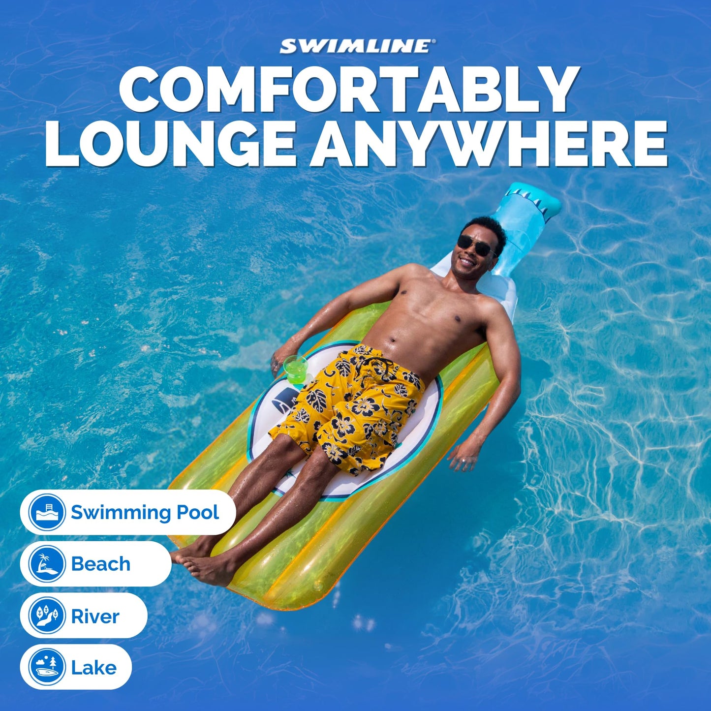 Swimline Inflatable Beer Bottle Pool Lounger
