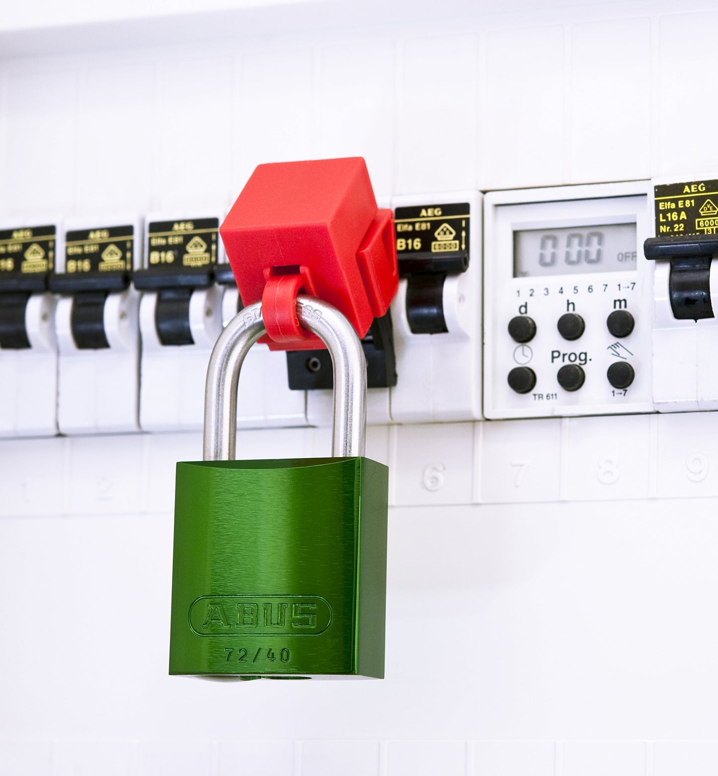 ABUS Green 72/40 Lockout Tagout Padlock w/ 1" Shackle, 12 Pack, Keyed Alike, 12 Padlocks with 24 Keys