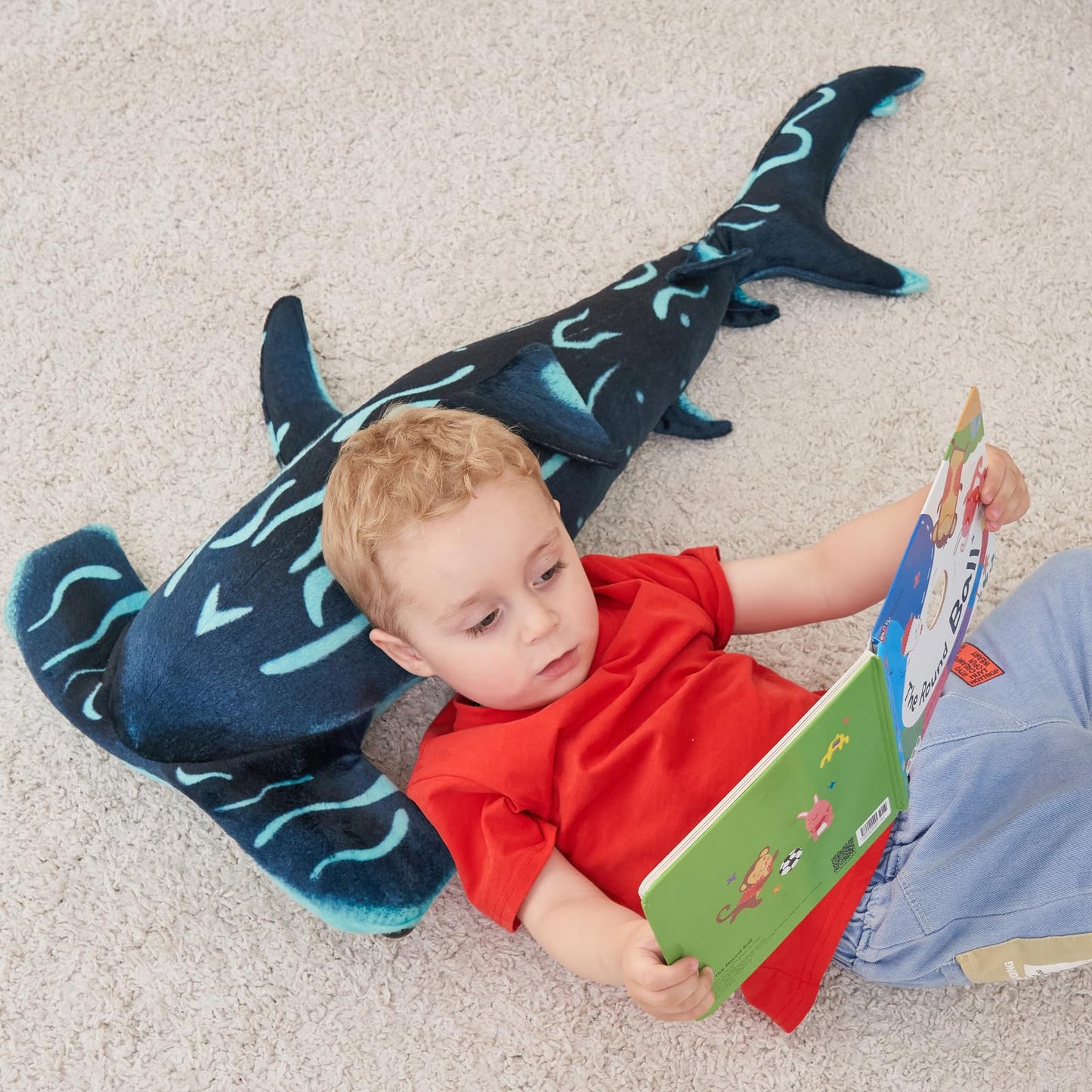 Beeyybuy 40 inch Hammerhead Shark Stuffed Animal - Giant Shark Plush Toy